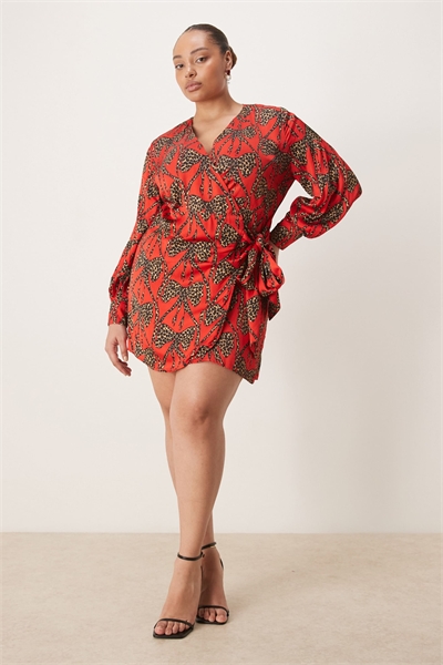 Мини-платье с атласным поясом, завязывающимся на боку артикул 151270711