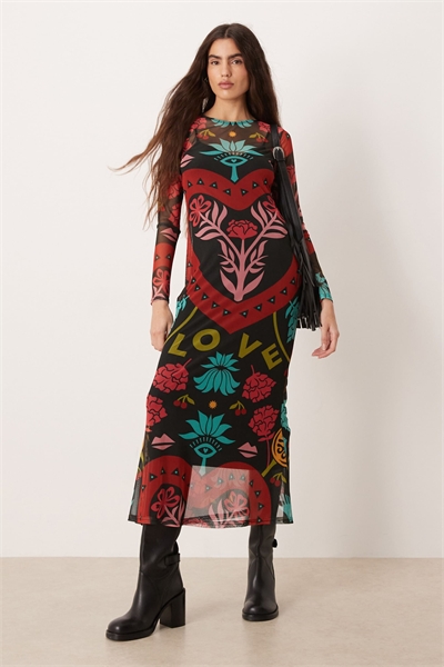 Макси-платье из сетки артикул 152557235