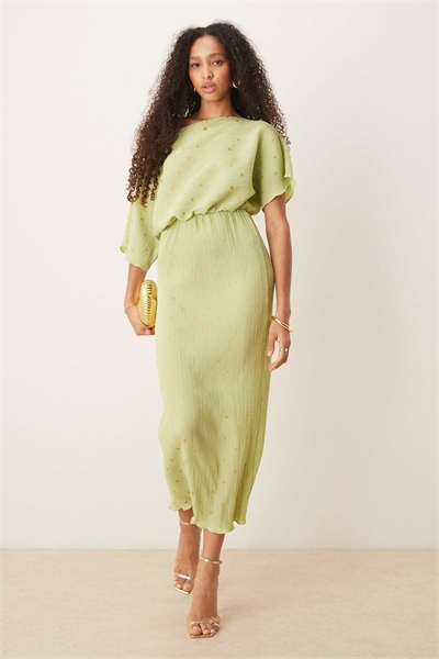 Макси-платье Tilly с металлическим эффектом и плиссировкой артикул 143768267