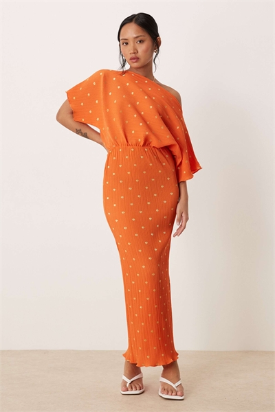 Платье-макси «Petite Tilly» с металлическим блеском и плиссировкой артикул 143827077