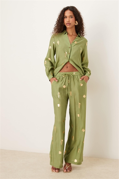 Брюки с широкими брючинами из золотой фольги co-ord артикул 148922515