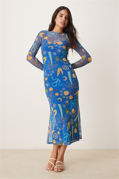 Макси-платье из сетки артикул 148262515