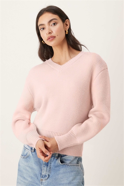 Свитер с V-образным вырезом из толстой вязки артикул 151860422