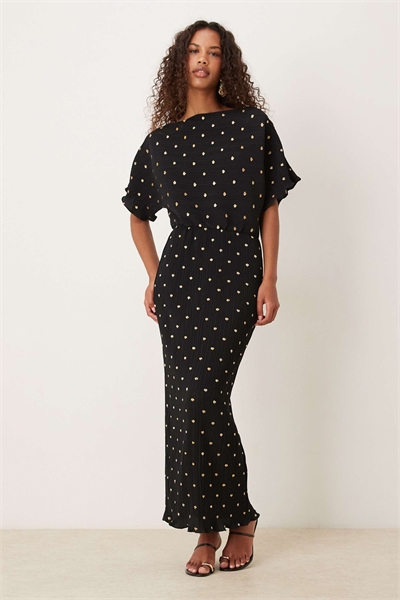 Платье-миди с открытыми плечами и плиссированной юбкой от Tilly артикул 150528676