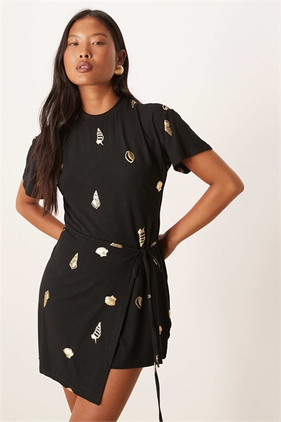 Мини-платье из золотистой ткани артикул 148259094