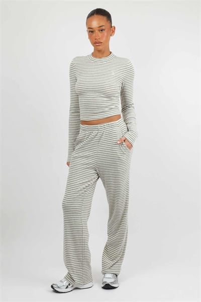 Топ с длинными рукавами Monique с мягкой полоской и мелкой ребристой фактурой артикул 155739301