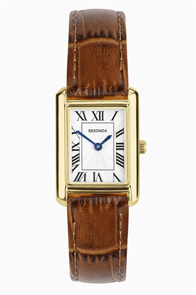 Часы Colette с прямоугольным циферблатом, 22 мм, золотого цвета артикул 149072127