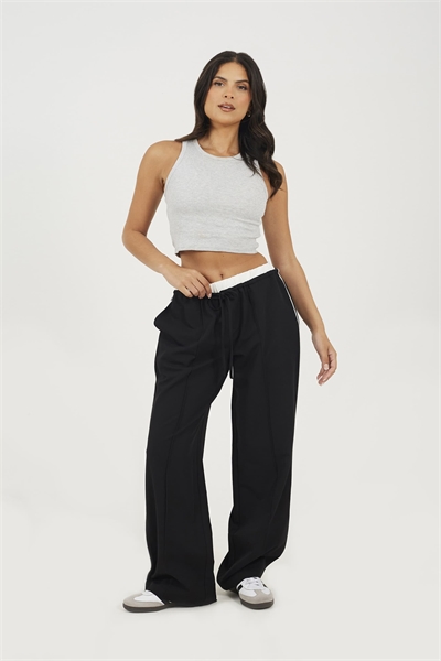 Брюки с контрастным поясом артикул 155956953