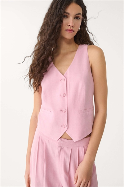 Жилет из смесовой ткани с пуговицами артикул 149423562