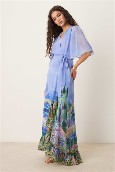 Макси-платье с запахом и рукавами-крылышками «Надя» артикул 148382736