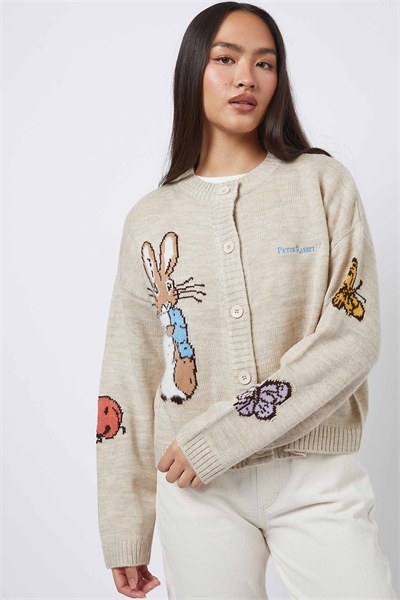 Кардиган из толстой вязки с изображением кролика Питера артикул 156017887