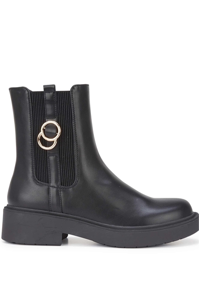 Ботильоны с блочным каблуком и пряжкой черного цвета артикул 151942145