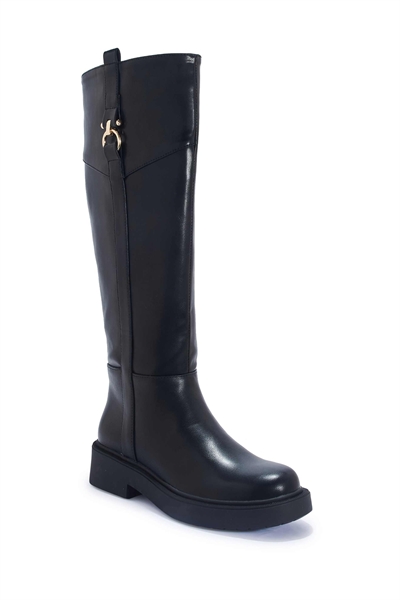 Ботинки до середины икры с застежкой-молнией, удобная повседневная обувь черного цвета артикул 155276322