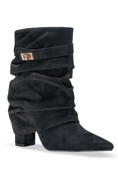 Ботинки до середины икры с застежкой-молнией и сетчатой подкладкой, повседневная обувь черного цвета артикул 155276308