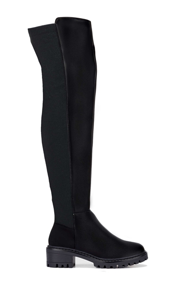 Большие сапоги с застежкой-молнией, модная стильная обувь черного цвета артикул 155276375