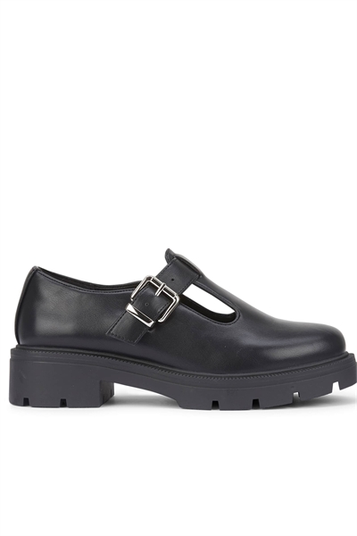 Лоферы на блочном каблуке с металлической пряжкой артикул 151941924