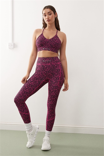 Леггинсы Infinite с высокой талией — розовый леопардовый принт артикул 150988529