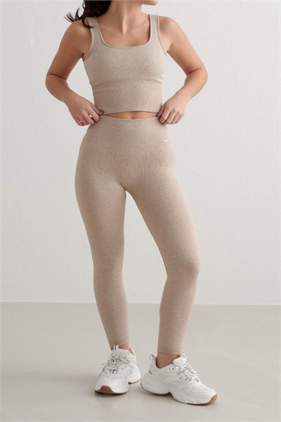 Бежевые меланжевые бесшовные колготки с ребристой текстурой для миниатюрных девушек артикул 147490024