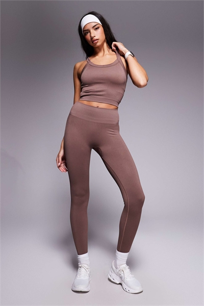 Леггинсы для фитнеса с высокой талией и плавным переходом артикул 148073604