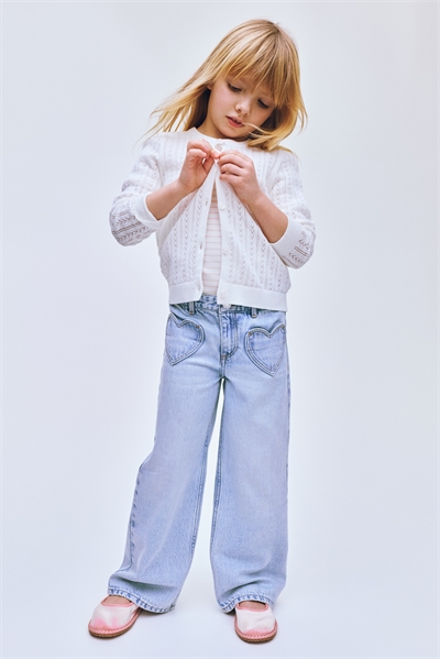 Джинсы с широкими брючинами и декором артикул 1329669002