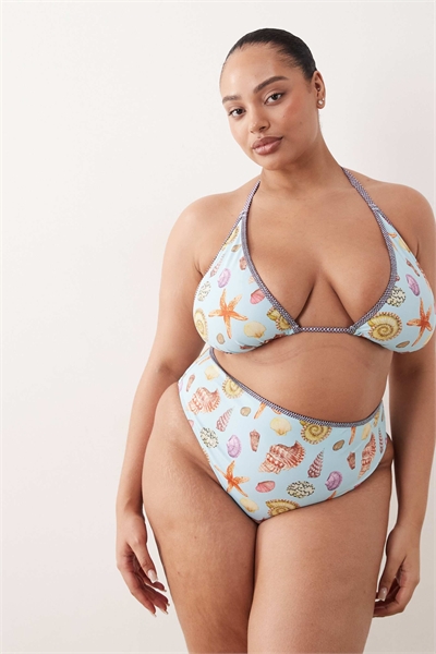 ASOS DESIGN Curve — бикини-топ треугольной формы с высоким вырезом и рисунком в виде морской звезды артикул 153715377