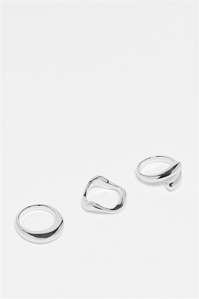 Набор из 3 колец с разнообразными минималистичными узорами артикул 134510826