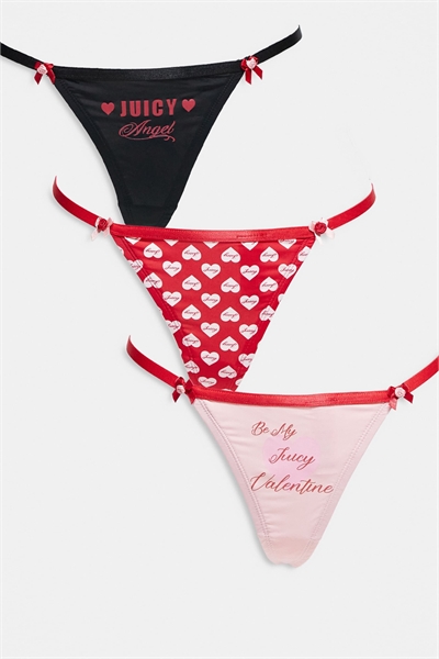 Набор из 3-х пар стрингов к Дню святого Валентина артикул 153280564
