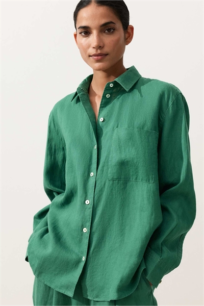 Рубашка свободного кроя из 100% льна артикул 156267964