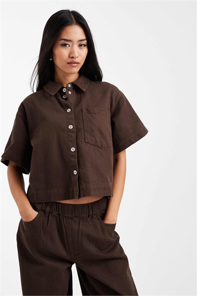 Рубашка прямого кроя с короткими рукавами из текстурированной саржи co-ord артикул 150776603