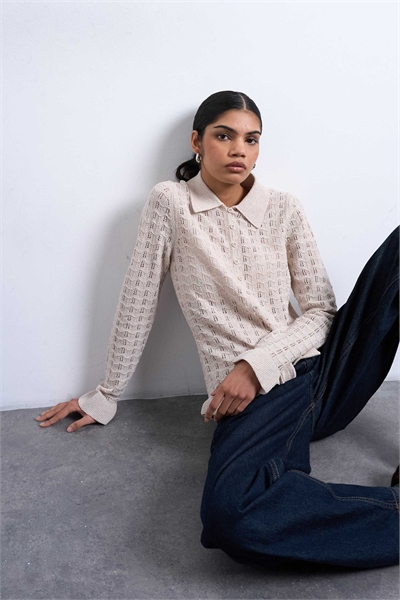 Трикотажный топ с воланами и застежкой на пуговицы артикул 149625440