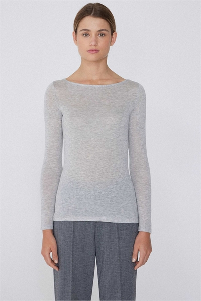 Легкий топ с лодочным вырезом артикул 156298738