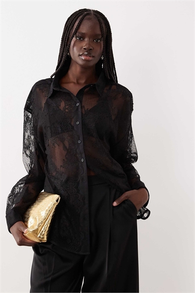 Комплект с рубашкой свободного кроя из кружева от Aleida артикул 153526180