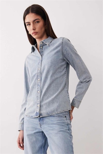 Джинсовая рубашка артикул 154134959