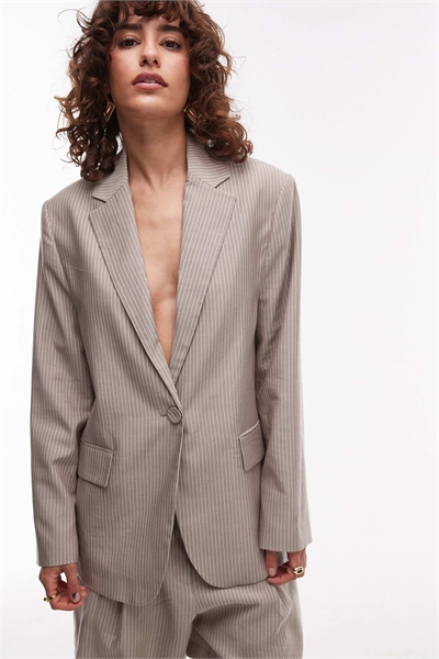 Хлопковый блейзер в тонкую полоску co-ord артикул 147198007