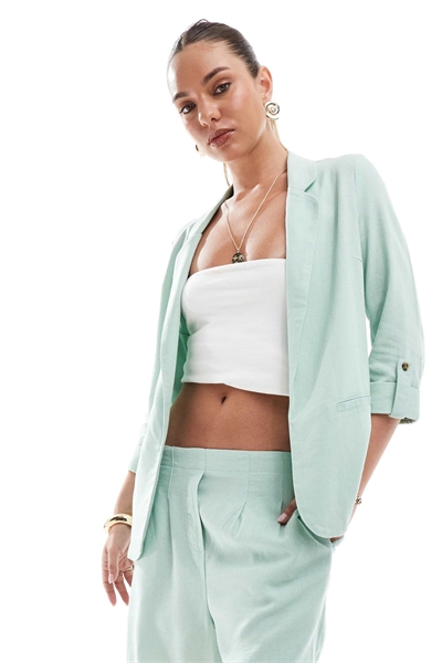 Блейзер с эффектом льна, скроенный по фигуре co-ord артикул 141662682