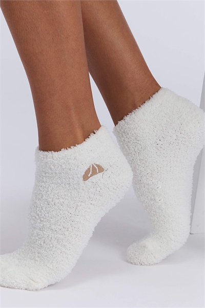 Набор из 2 пар носочков-тренажеров в форме круассана и бантика — мягкие и пушистые артикул 155455241