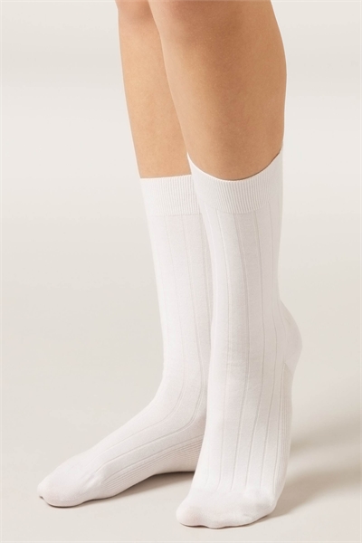 Гольфы с ребристой отделкой до середины икры артикул 153164651