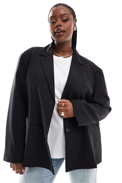 Плюс свободный блейзер свободного кроя co-ord артикул 133509436