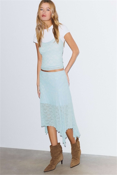 Юбка-миди из кружева артикул 156290148