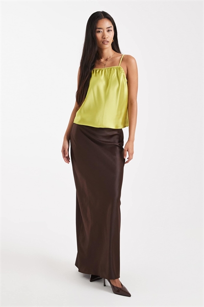 Макси-юбка-колонна из атласа артикул 150705942