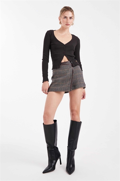 Мини-юбка с обтягивающим верхом артикул 151897715