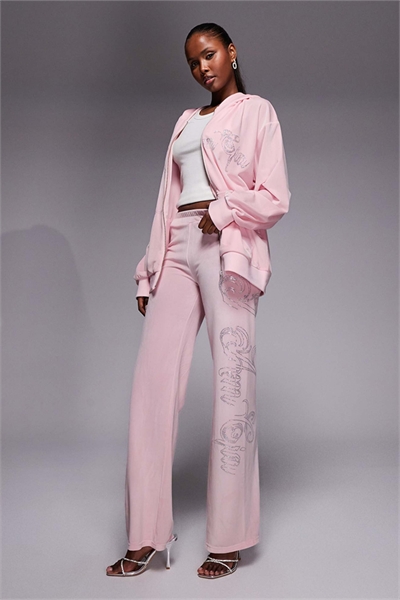 Спортивные штаны Daria с велюровым логотипом «Diamante» co-ord артикул 153530825