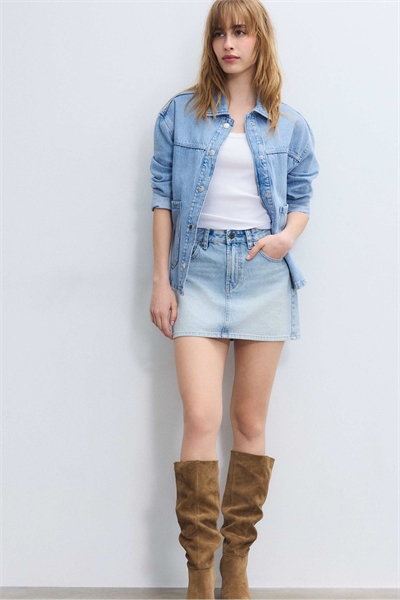 Мини-юбка из базового денима D60 артикул 156290039