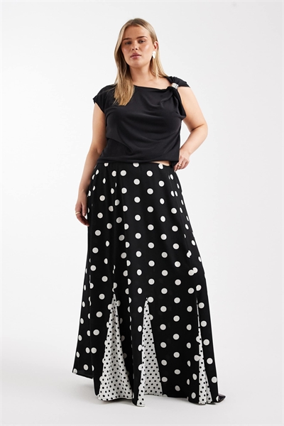 ASOS DESIGN: макси-юбка с годетами и смешанным принтом для полных артикул 146792103