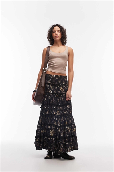 Макси-юбка Talia с цветочным принтом и многослойным кроем артикул 154893589