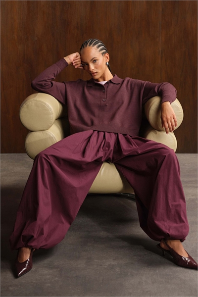 Брюки-балоны из хлопка артикул 150564596