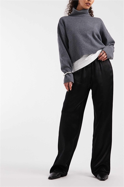 Брюки-кюлоты из сатина с широкими брючинами артикул 154856356