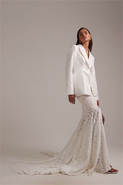 Свадебная юбка-макси из кружева со шлейфом артикул 153148541