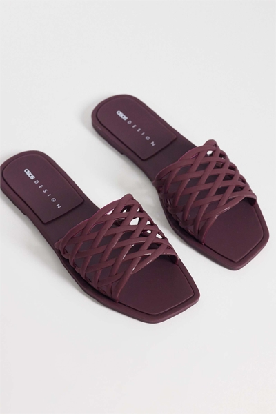 Плетеные плоские туфли-муле из прозрачного материала от Faris артикул 152708915