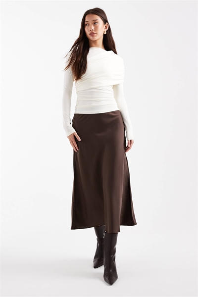 Атласная юбка средней длины артикул 149997336